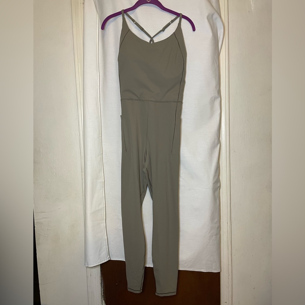 NWT Calia by Carrie Underwood Dark Gray Taupe Full Length Body Suit Size L